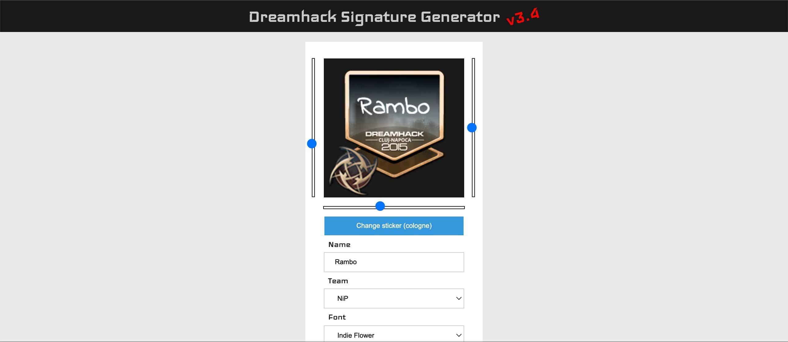 dreamhack signature sticker generator