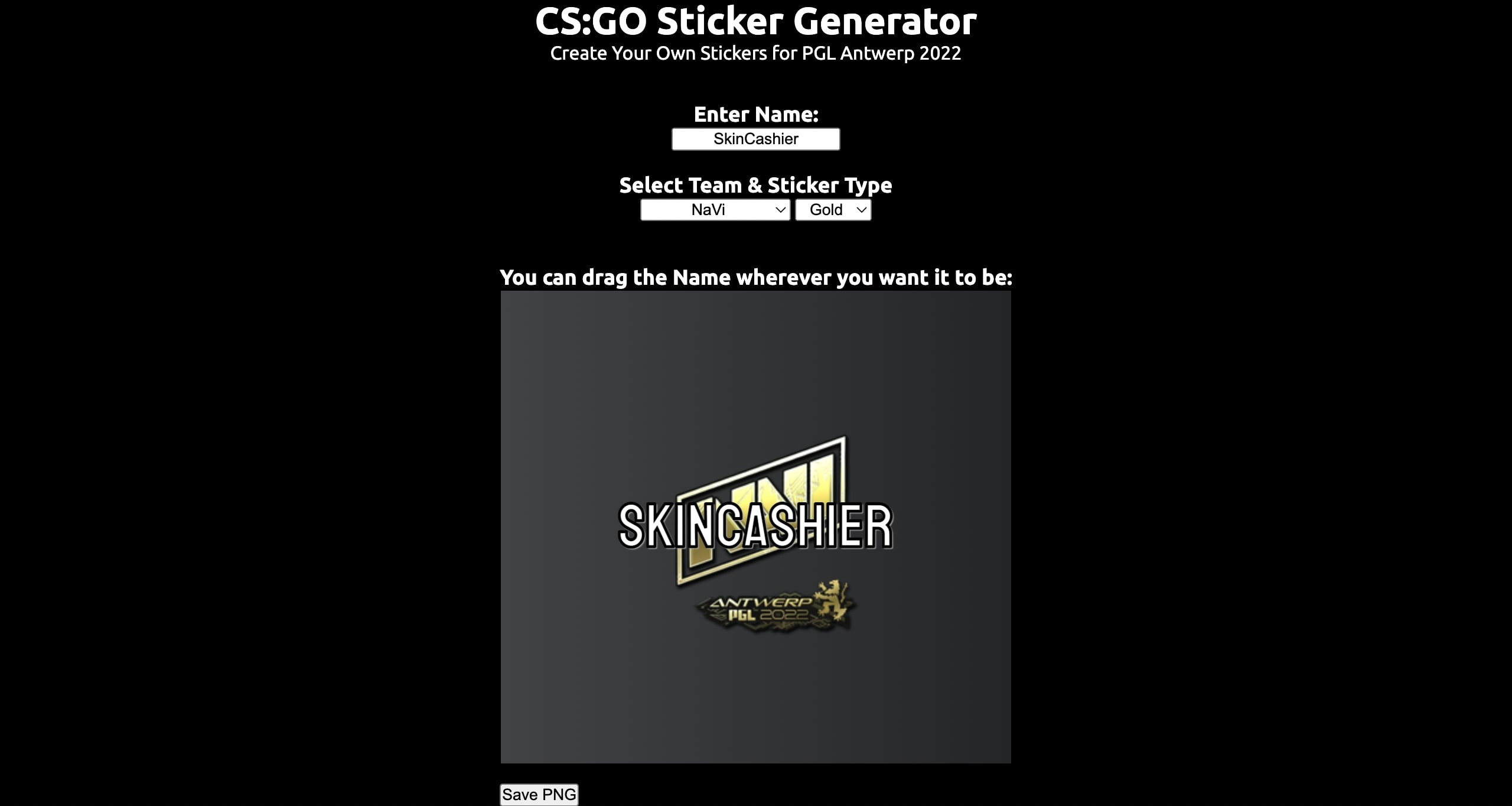 netlify csgo signature sticker generator