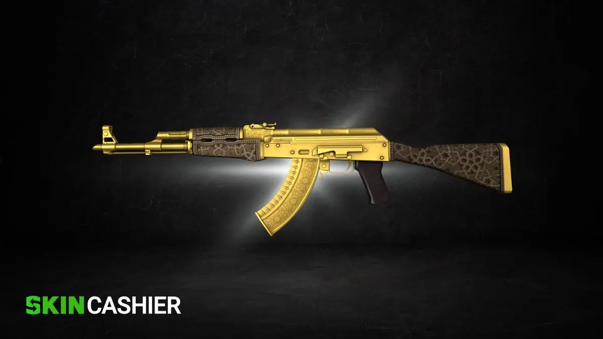 AK 47 Gold Arabesque skin golden csgo