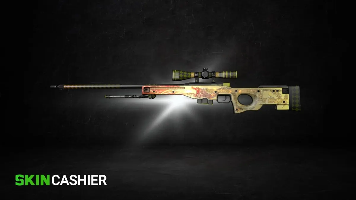 AWP Dragon Lore skin golden csgo