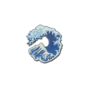 Blue Sticker Great Wave
