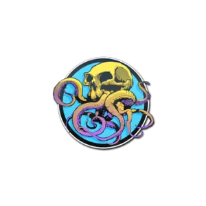 Blue Sticker Sunset Ocean Tentaskull
