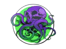 Green Sticker Toxic Tentaskull