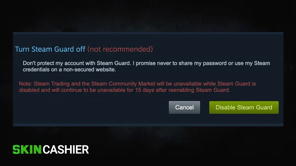 disable steam guard