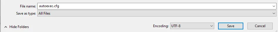 save autoexec in csgo