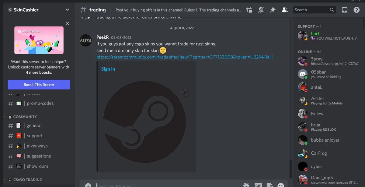 the best CSGO trading Discord Servers