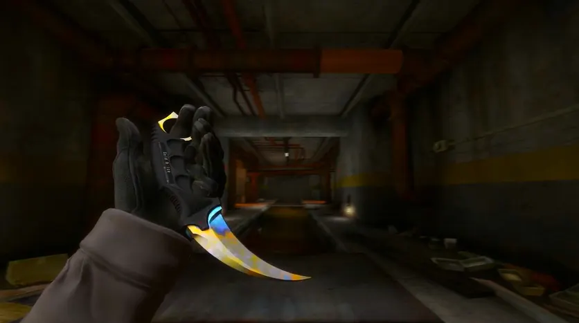 karambit case hardened in-game